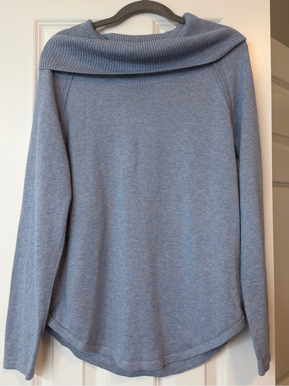 JEANNE PIERRE Light Blue Cowl Neck Pullover